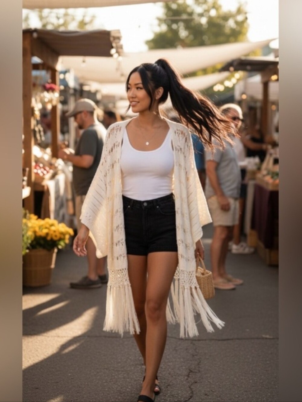 128. Jackson Rowe Knit Tassled Cardigan